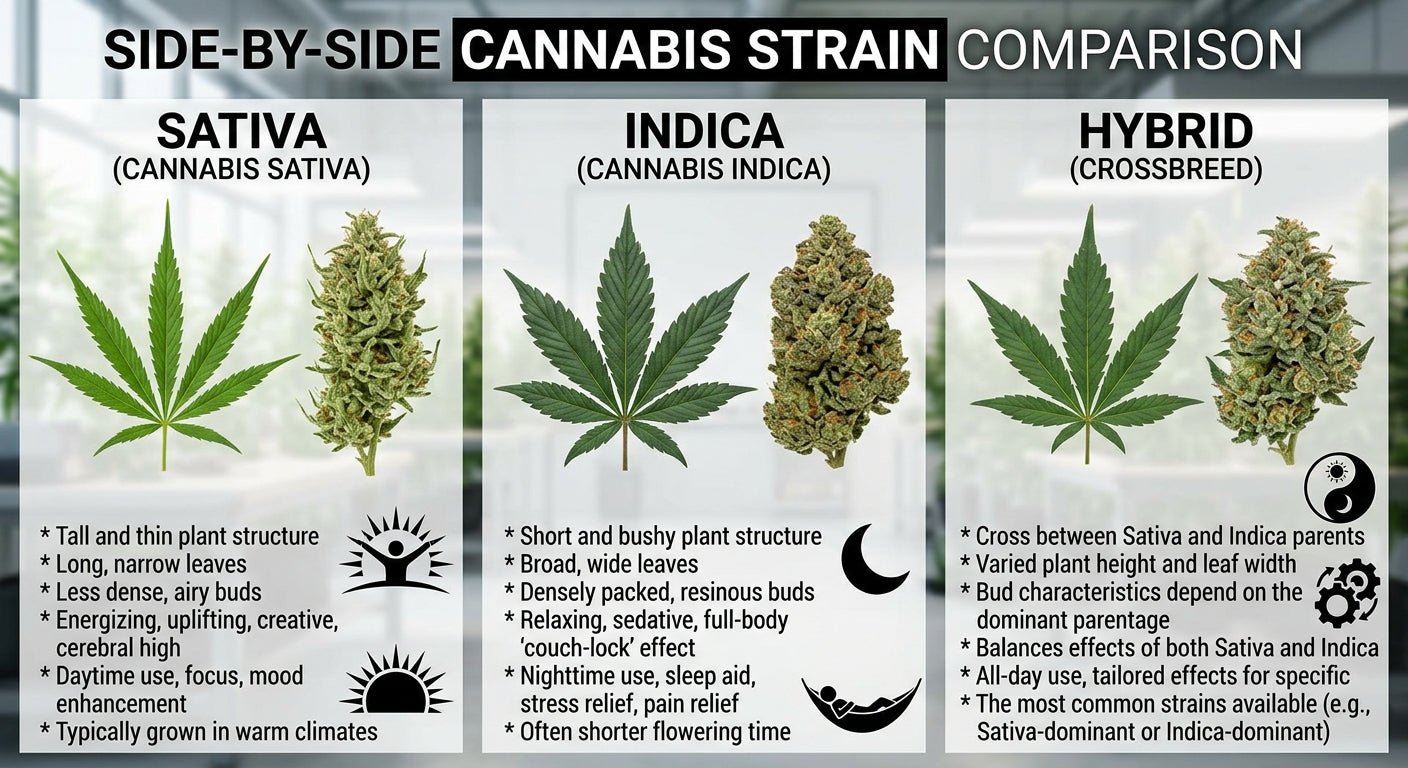 Sativa vs Indica vs Hybrid: Find Your Perfect Cannabis Strain