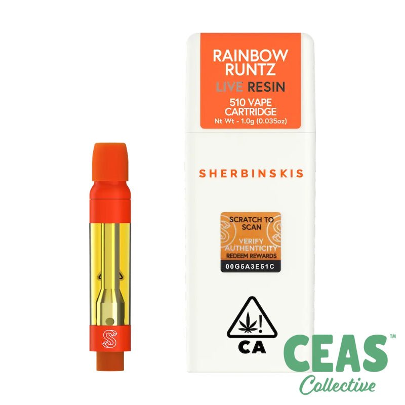 Rainbow Runtz 510 Live Resin Cart 1g Sherbinskis
