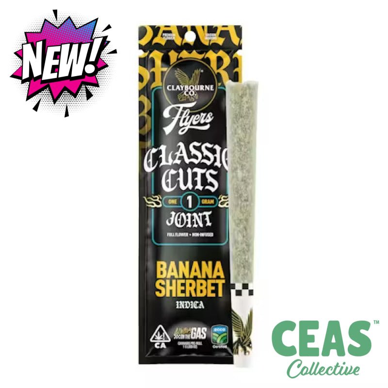 Banana Sherbet - Full Flyers Preroll 1g - Claybourne Co.