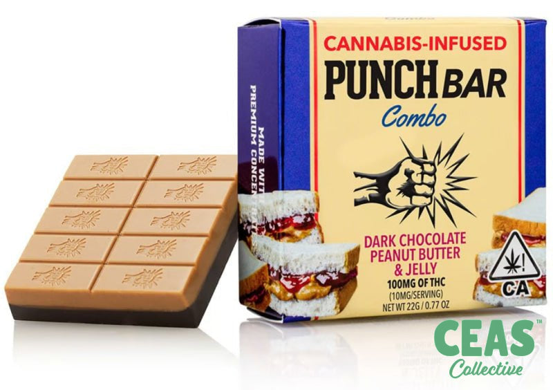 Peanut Butter Jelly Dark Chocolate 100mg - PUNCH BAR