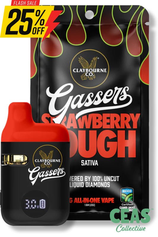 Strawberry Cough - AIO Gassers Vape 1g - Claybourne & Co.