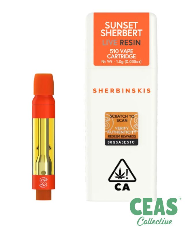 Sunset Sherbert 510 Live Resin Cart 1g Sherbinskis