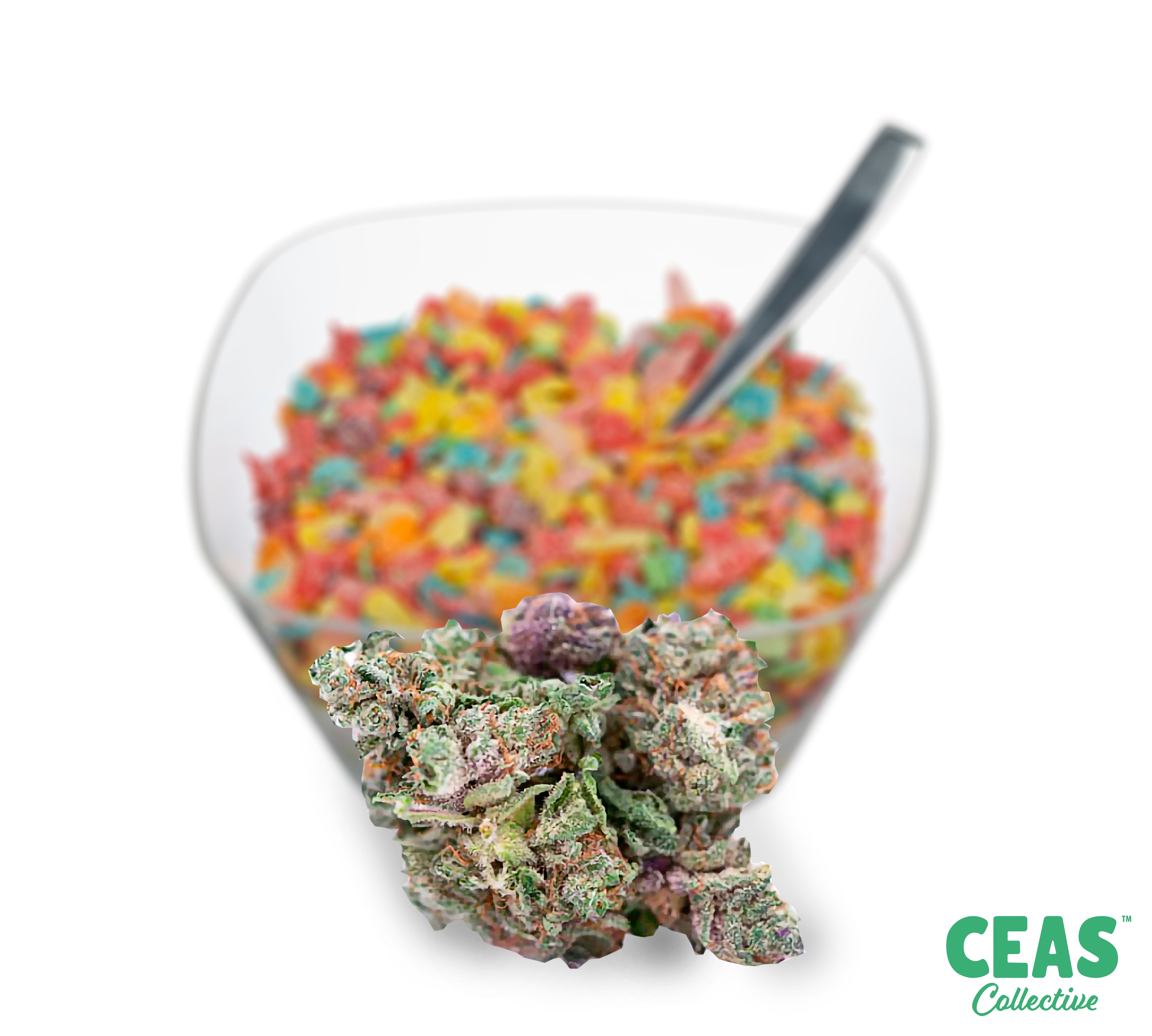 Fruity Pebbles harvested flower, as labeled by the cited photo source