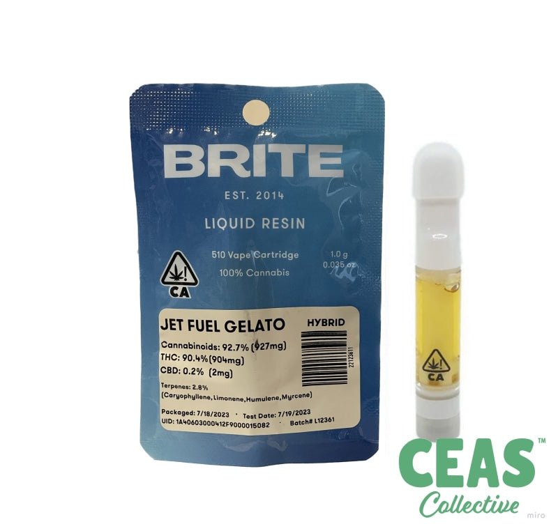 Jet Fuel Gelato - Liquid Resin 510 Cartridge Brite Labs