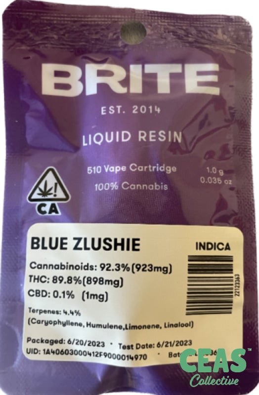 Blue Zlushie - Liquid Resin 510 Cartridge Brite Labs