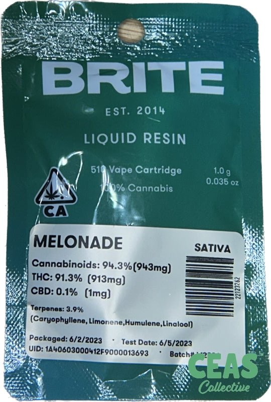 Brite - Liquid Resin (1.0G) 510 Cartridge Melonade